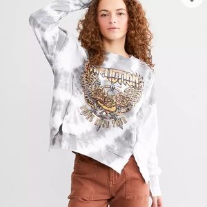 Affliction Gray Graphic Long Sleeve Hoodie